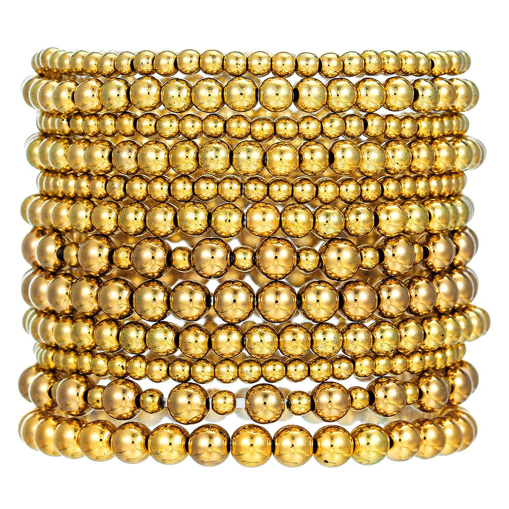 Handmade Geometric Ccb Beaded Bracelet Set For Women With Stretch Fit Perfect For Beach And Casual Wear