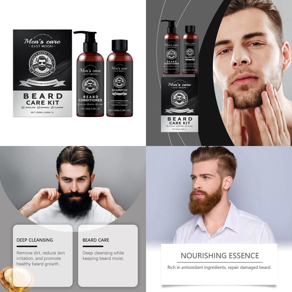 East Moon Gentle Nourishing Beard Care Set With Moisturizing Shampoo And Conditioner