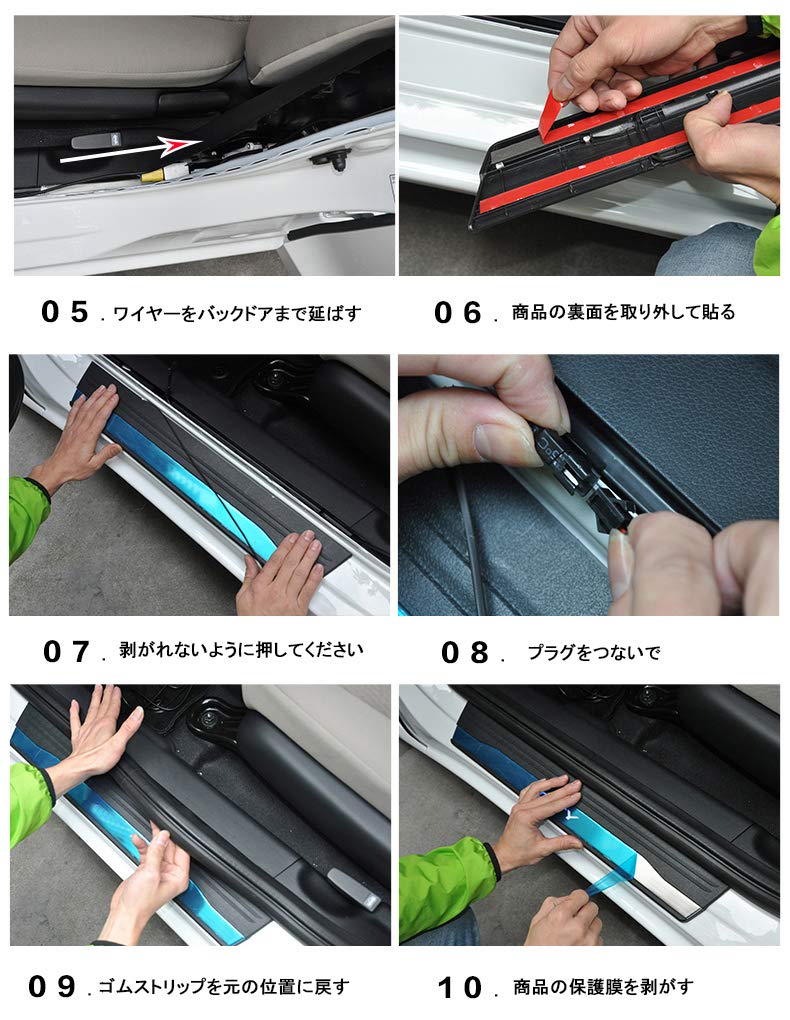 Honda Vezel RU RS Side Step Stainless Steel Scuff Plate Step Guard Interior Parts (all Grades) Custom-designed Garnish. (4 Pieces) [LED Type]