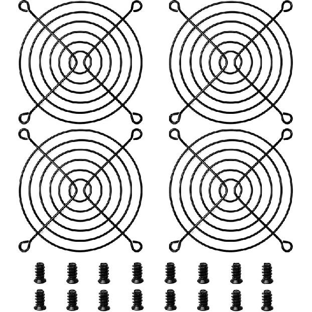 2 PCS 80mm Fan Grill Pc 80mm Fan Bracket Grill (Black)