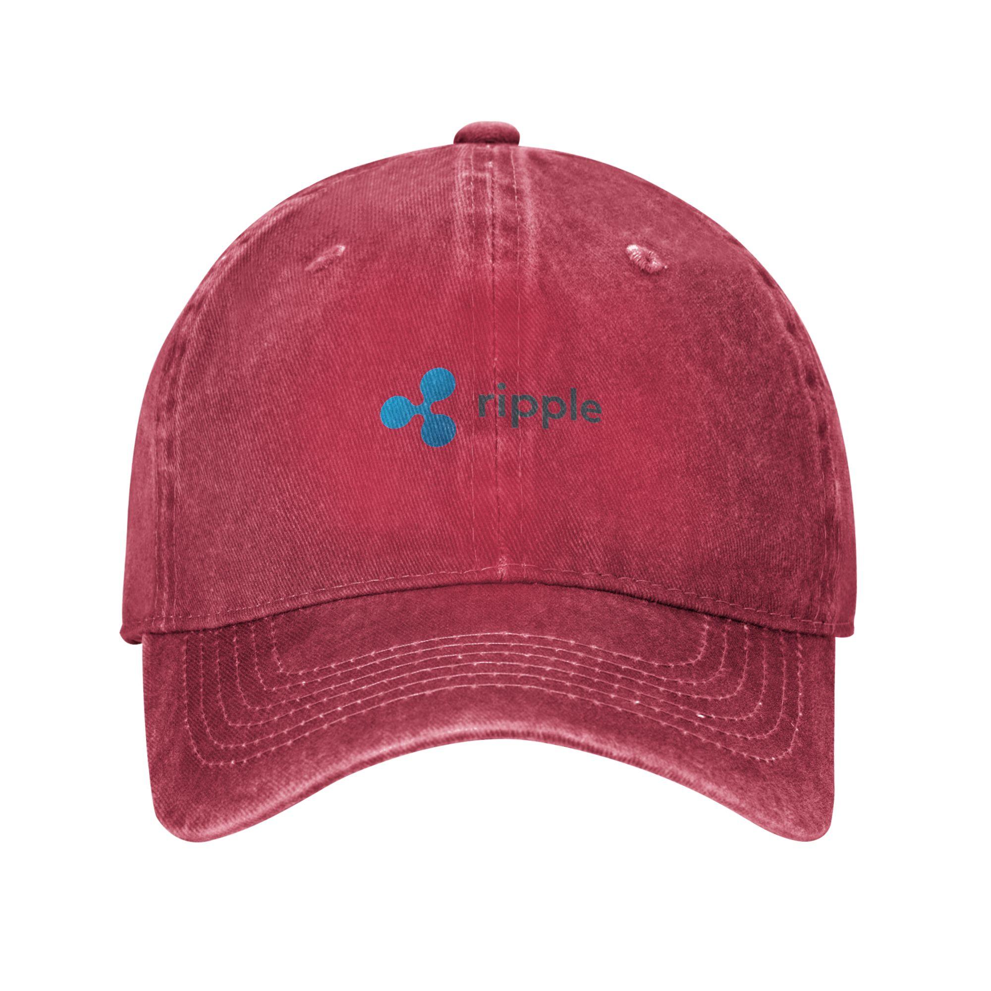Ripple (XRP) Cryptocurrency Korean Casual Baseball cap Not Easy To Deform Vintage Distressed Denim Trucker Hat One Size