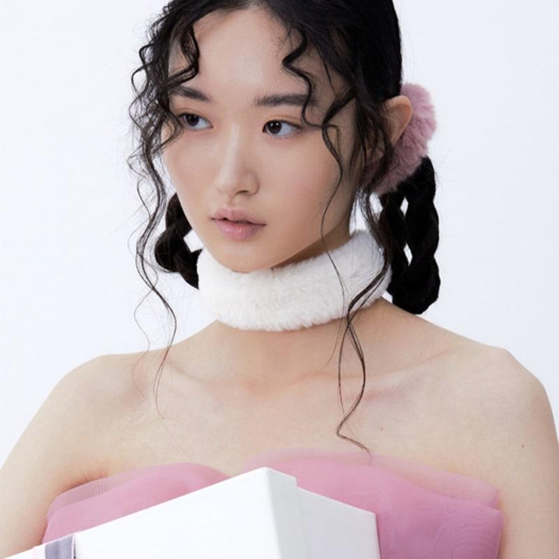 Eireve SOFT FUR CHOKER NECKLACE_CREAM