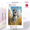 Siberian Husky and grassland Pattern  3pcs 100% Round Full Drill 5D DIY Diamond Painting Embroidery Cross Stitch Rhinestone Décor
