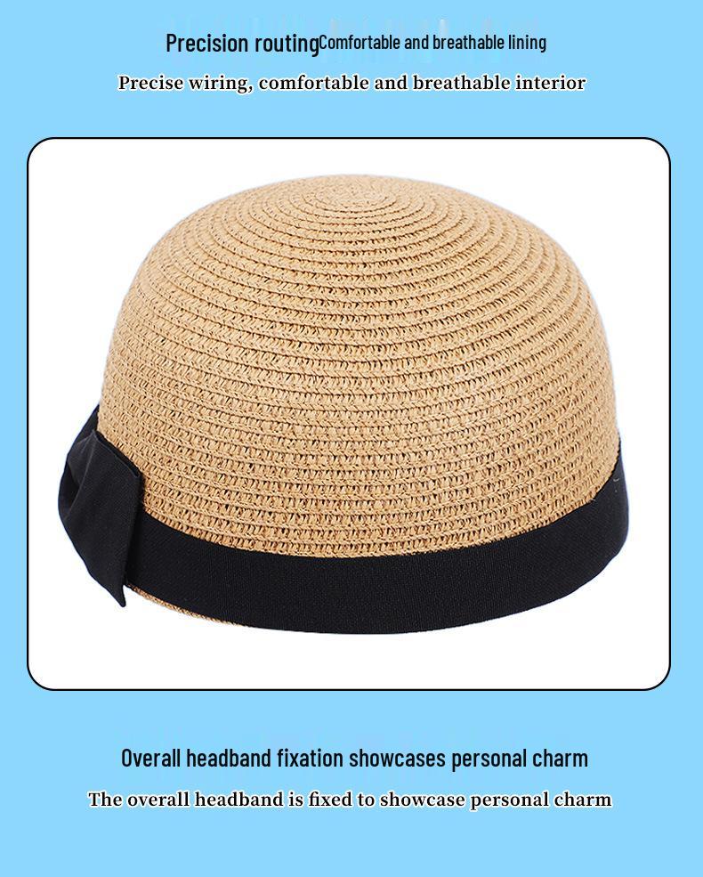 Women's Japanese-Style Casual Straw Fedora with Bowknot—Ideal for Sunshade and Beach Outings.