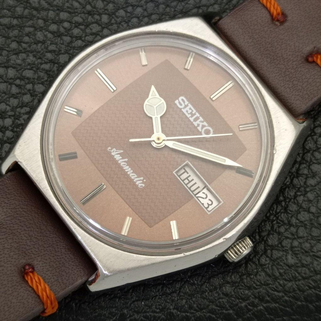 Seiko AUTOMATIC 6309A VINTAGE JAPONIA CEAS MASCULIN CADRAN CULOARE MARO a701447-5 R206b-a701447