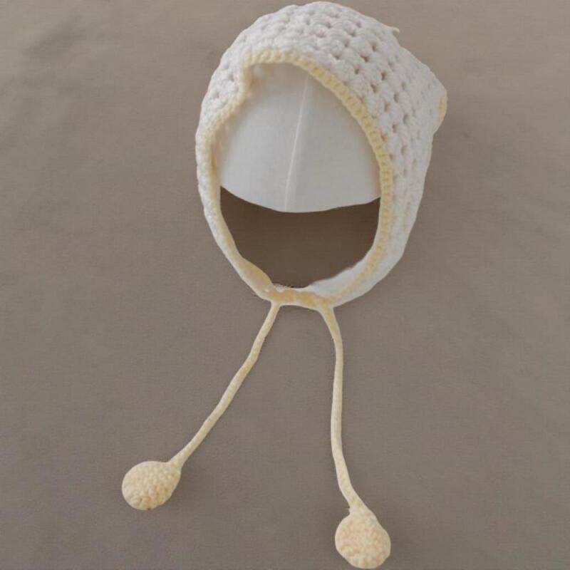 Preciosa Goma para el Pelo de Ganchillo Bandana con Pompón para Mujer