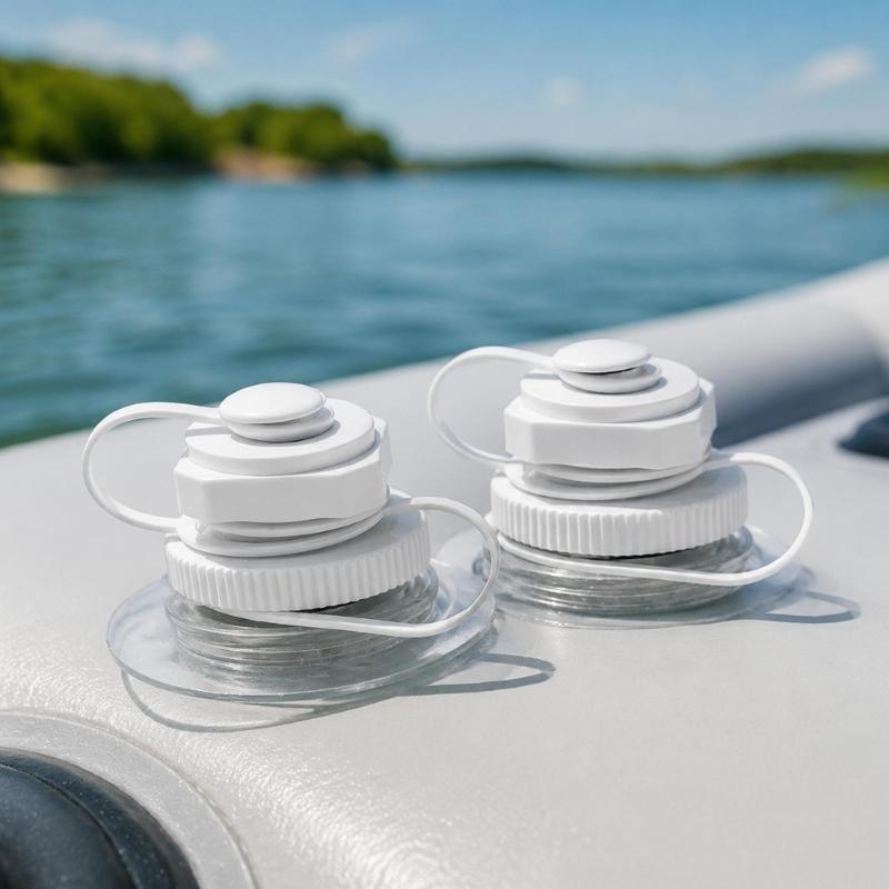 Thermoplastic Polyurethane Air Valuing 2 Pack for Inflatable Equipment with Inflation-Deflation Function, Hand-Turned Screw Connection, and Retained