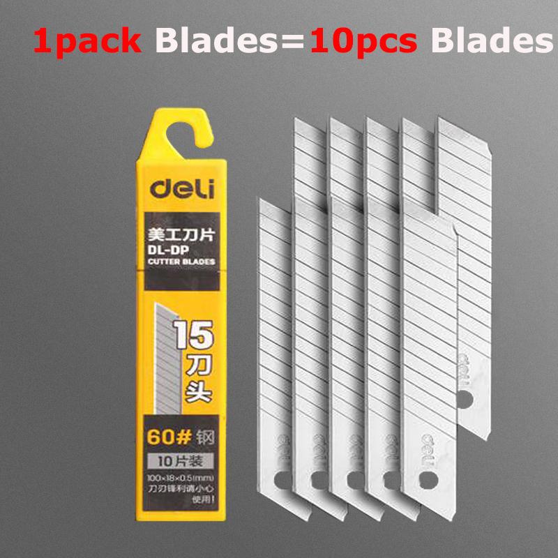 Deli Nusign Metal Stationery Utility Knife Retractable Box Cutter 18MM Blades Steel Self-Locking Design Cutting Tools Art Suppli