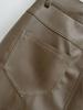 Women's High-Waist Black PU Leather Mini Skirt - Slim Fit, Sexy Hip-Hugging, Super Popular for Autumn 2025