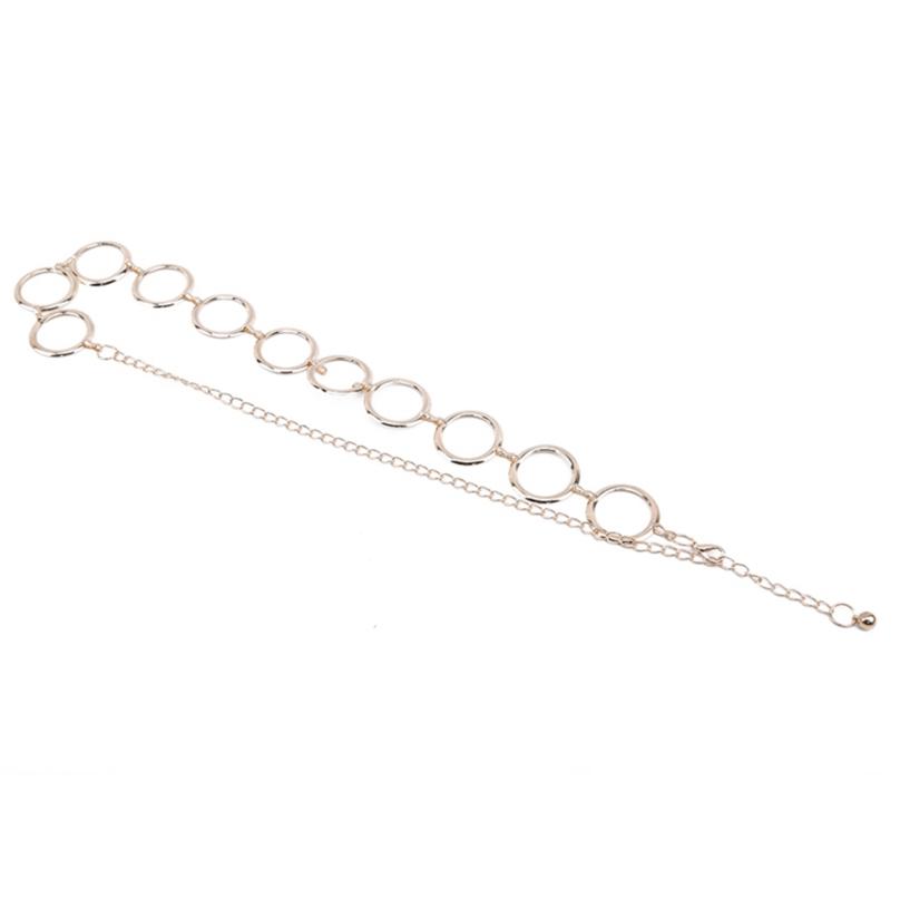 Fashion Gold Plated Belt Decoration Belt for Dress Circle Metal String Girls Belts Metal Waist Chain
