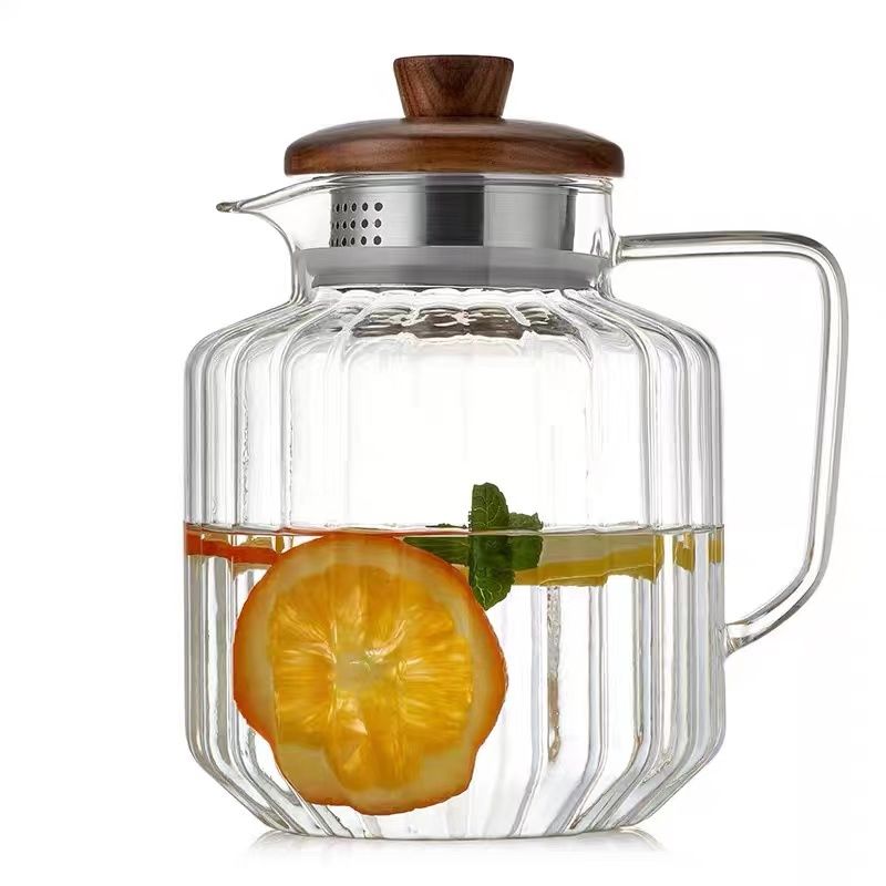 Glass cold water kettle, high-temperature resistant household large-capacity teapot, heat-resistant explosion-proof water bottle