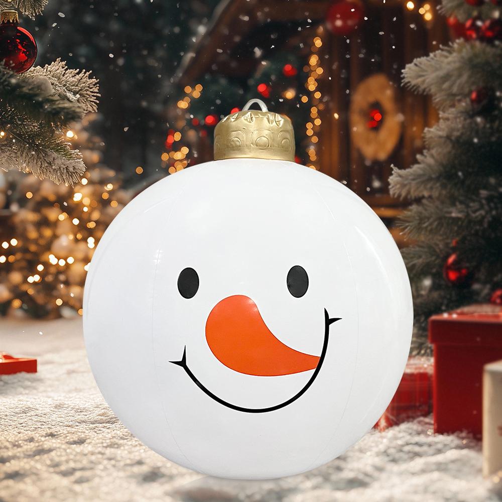 1Pc Inflatable White Snowman Christmas Ball Pvc Giant Ball Christmas Xmas Tree Decoration Xmas Gift