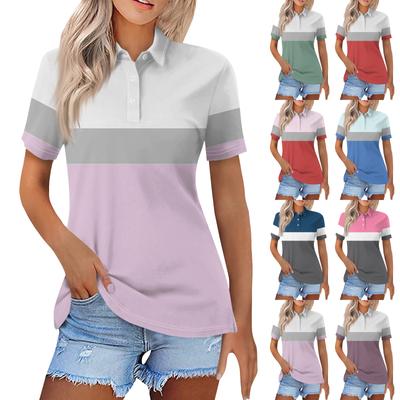 Women's Fashion Casual Lapel Short Sleeve Print Shirt Women's Button Up Tops