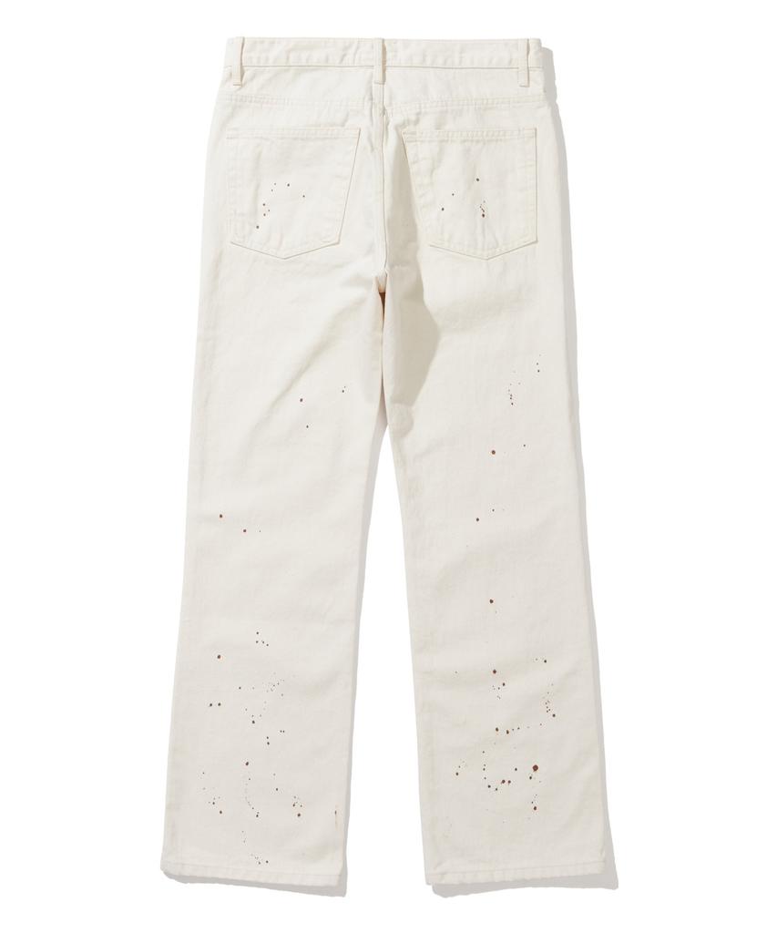 KND 97Lc Splatter Bootcut Denim Pants Ecru