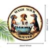 2D Flat Hanging Decorative Signs, Interior Wall or Door Decoration, Garden Decoration, the Pattern Is Three Dachshunds,a Housewarming Gift for Friends