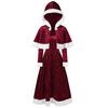 Womens Merry Christmas Velvet Long Sleeve  Festival Dress And Hooded Cape