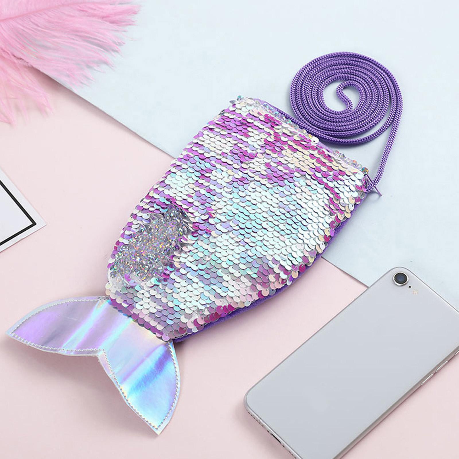 

Унисекс Кошельки с блестками Сумки Кошельки на молнии Симпатичная сумка Рыбий хвост Пакет арбуз красный