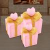 3 Christmas Lighted Gift Boxes Decorations with Bow, Light up Present