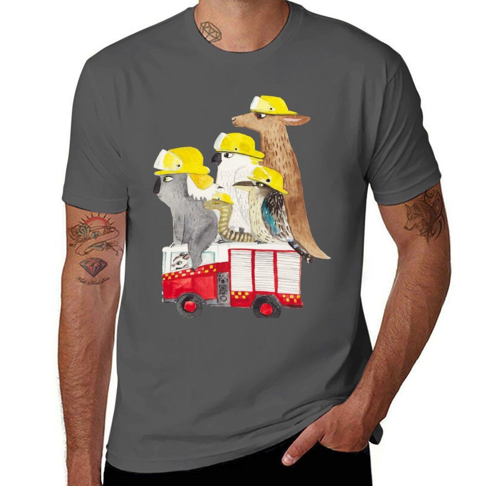 

Australian animals in the firetruck T-Shirt t shirt man designer anime tshirt T-Shirt 4XL