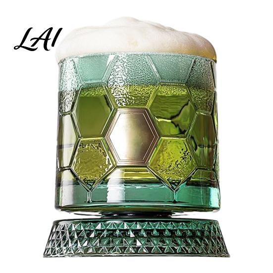 Whisky Aroma Enhancer Glas Drehendes Glas 360 Grad Rotierender Fußballförmiger Becher 245ml