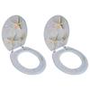 Day and Night - Day and Night Toilet Seats Covers 2 Pcs MDF Starfish