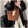 Suede bag women's large-capacity new spring and summer retro shoulder shopping bag commuter tote bag