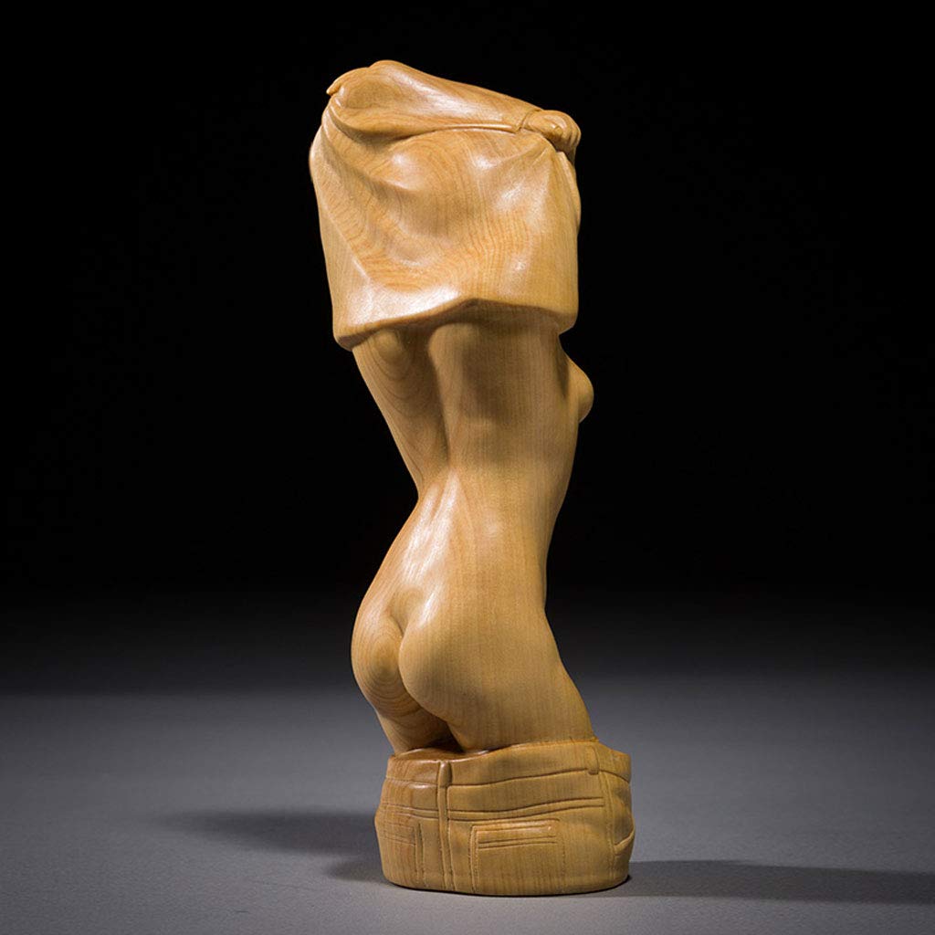 Entkleidende Frau Holz Natürliche Buchsbaum Nackt Weiblich Chinesische Traditionelle Kunst Gut 3x 3 x Statue, Schnitzerei, Figur, Figur, Objekt, Handwerk, Schmuckstück,
