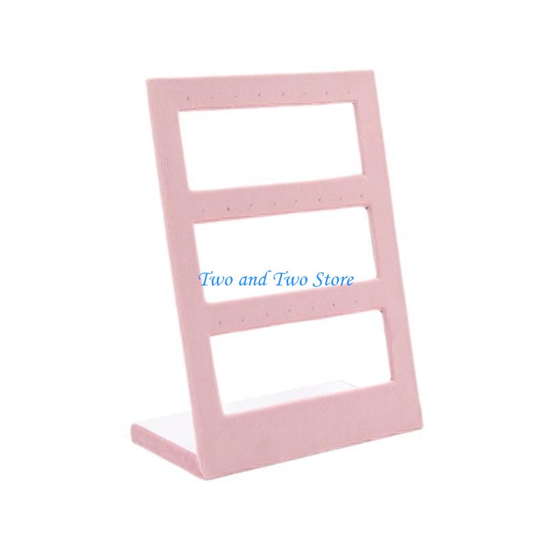 HX6F Jewelry Stand Velvets Fabric Material Jewelry Display Tray for Rings Earrings