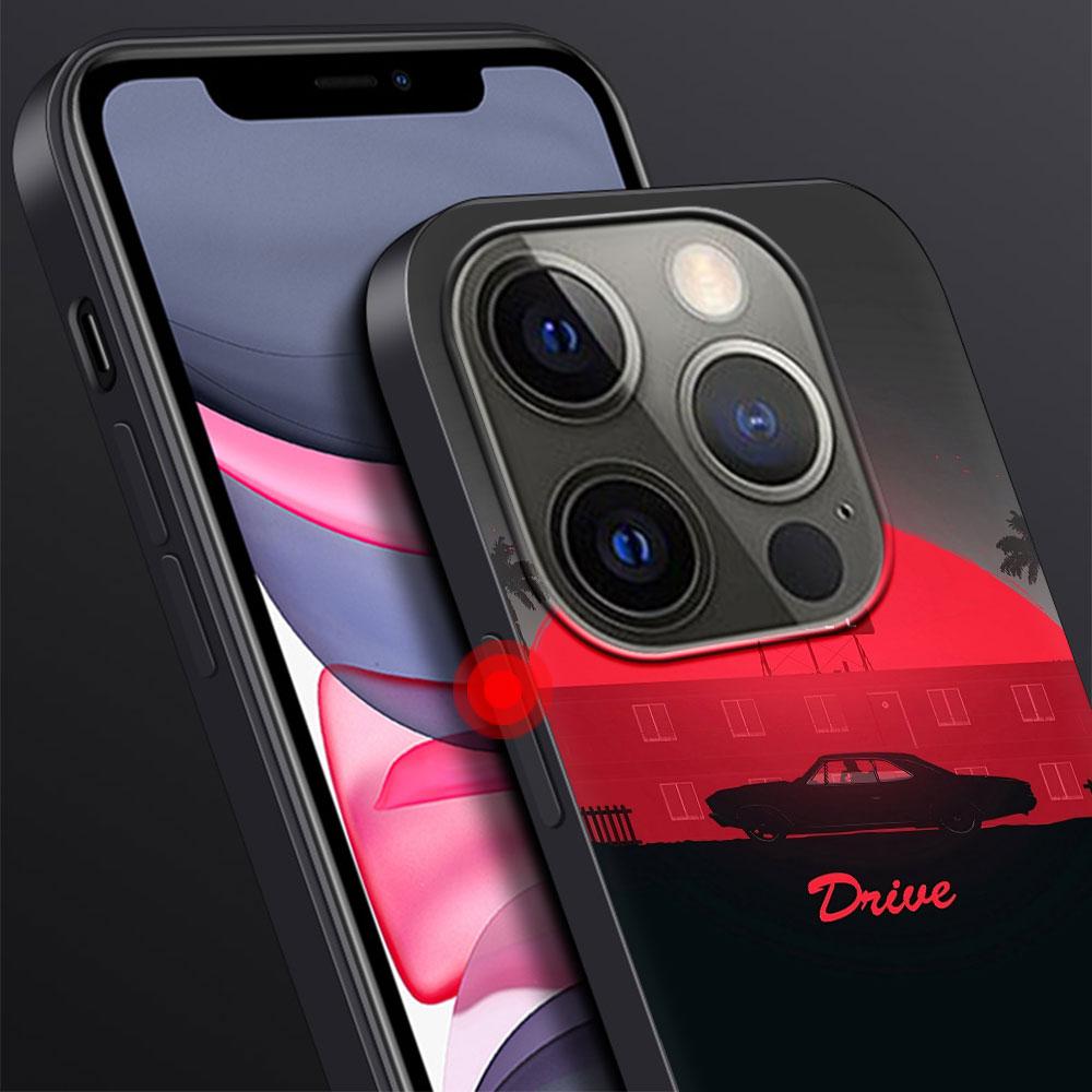 Movie Drive Ryan Gosling Art Case for Apple iPhone 14 11 16 Plus X XS 13 12 Mini XR 15 Pro Max Silicone Black Soft Phone Cover