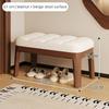 Solid Wood Shoe Changing Stool Portable Relaxing Soft Bench Chair Luxury Entrance Benches Removable Footrest Room Furniture