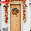 Welcome Pumpkin Fall Round Wooden Hanging Sign, Autumn Door Wall Decor