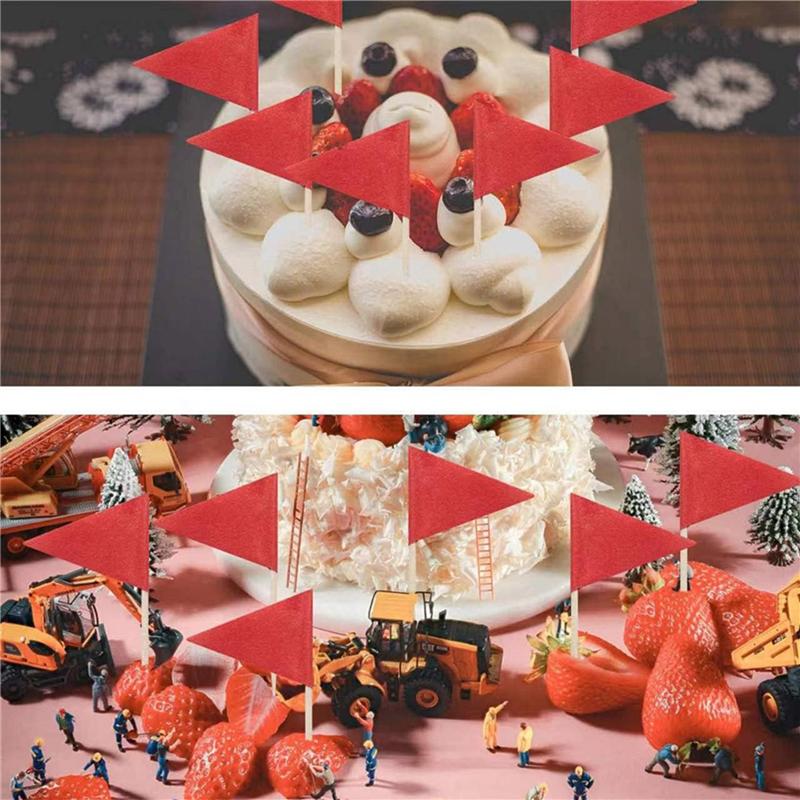 1000 Pcs Solid Red Toothpick Flags Small Mini Plain Red Color Stick Cupcake Toppers Flags DIY Decoration