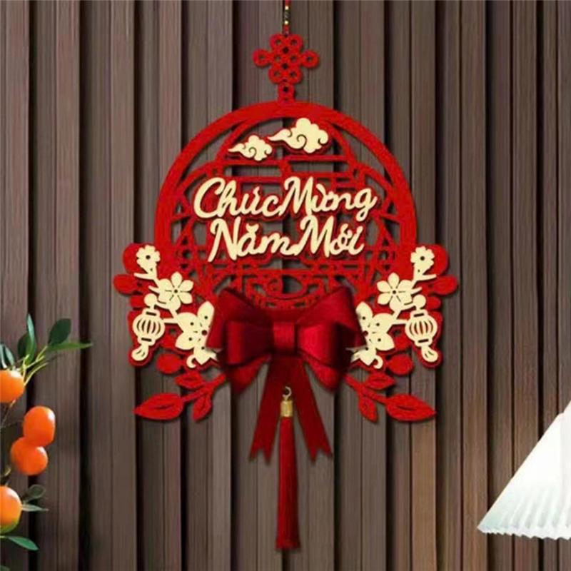 AEE2-Vietnamese Text Decoration Spring Festival Pendant New Year Decoration Living Room Bow Pendant