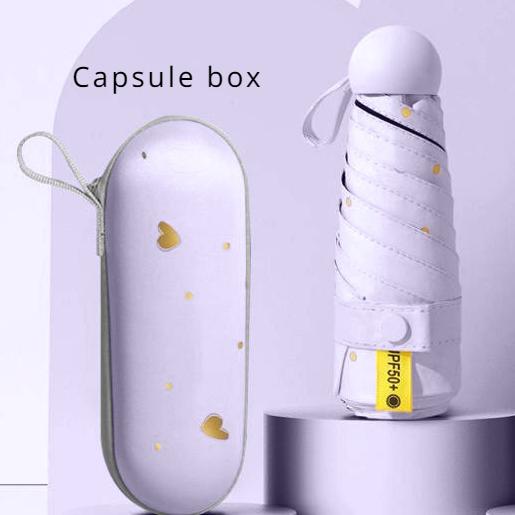 Portable Umbrella Mini Five Fold Umbrella Student Capsule Sun and Rain Dual Use Female Sun Protection and Sunshade Umbrella