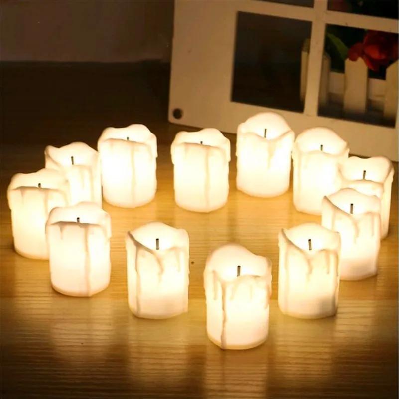 LED Candle Button Battery Lamp Flameless Flashing Tea Light Simulation Home Wedding Birthday Party Festival Decoration Candles