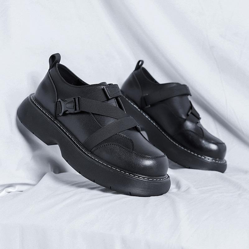 Fashion 2025 Mens Leather Shoes Fashion Thick Soled Comfortable Business Casual Men's Shoes Luxury Designers Mens Black Dress Shoes