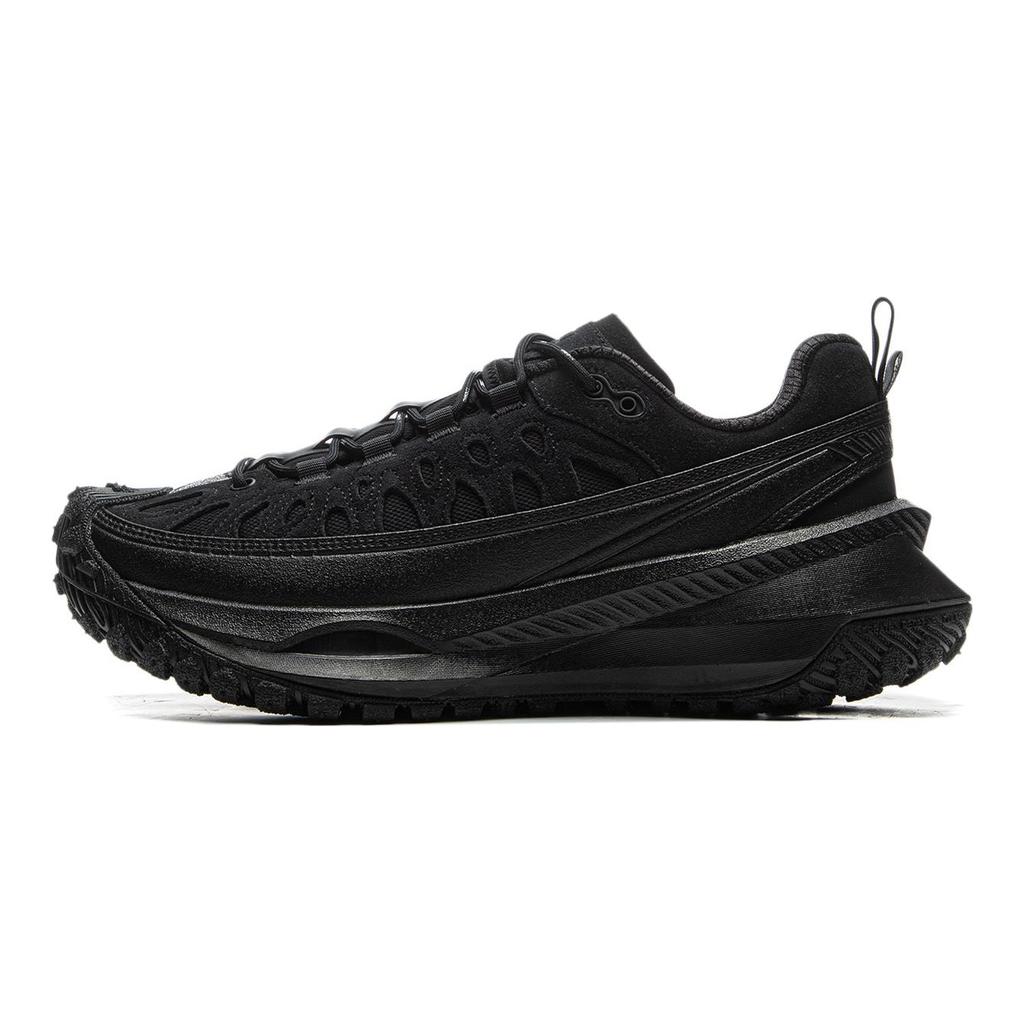Li Ning Ranger CRC Amortecimento Antiderrapante Cano Baixo Tênis de Corrida Unissex Preto AZGU083-6