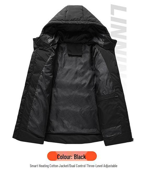 Heated Unisex USB Hooded Winter Jacket with Constant Temperature