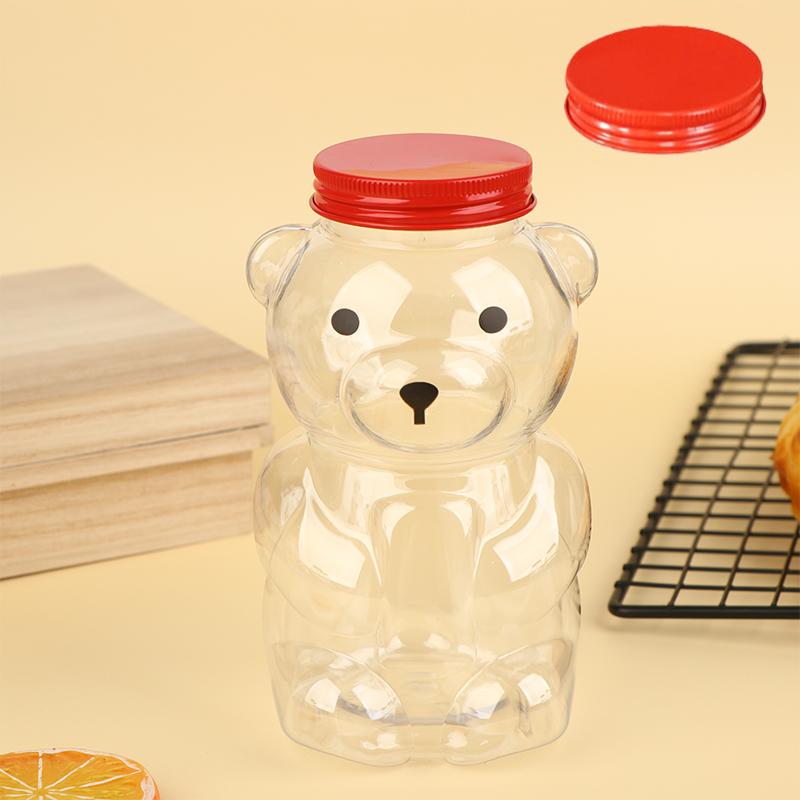 500ml Tragbare Cartoon-Bären Transparente Flaschen Klare Milchtee Kaffee Flasche Für Bubble Tea Saft Milchshake Partyzubehör
