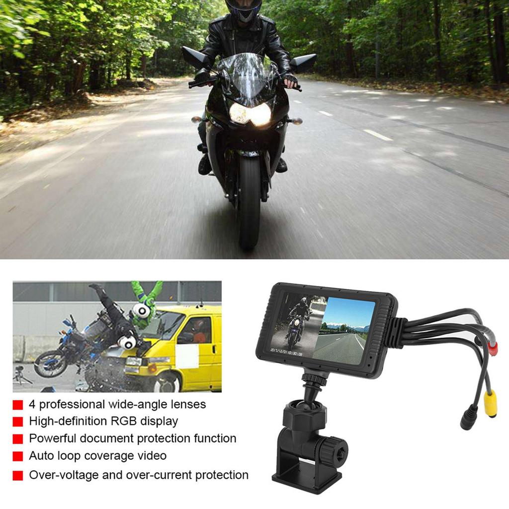 1080P HD 3inch Universal Motorcycle Double Lens Driving Recorder Traffic Monitor