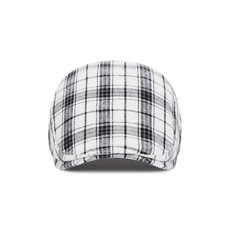 VARZAR VA Square Belt Check Hunting Cap White Check