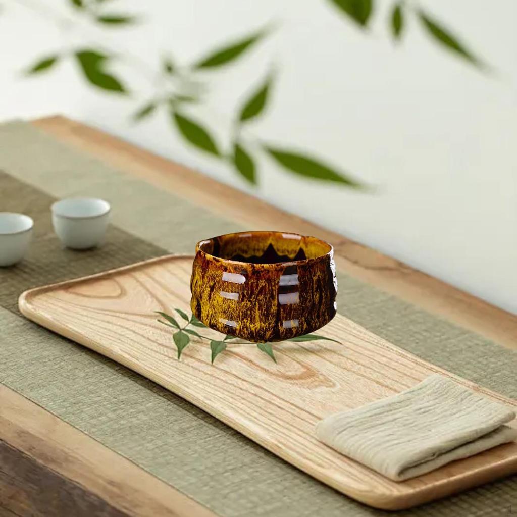 Ceramic Matcha Bowl Handmade Unique Chawan Teaware Porcelain Tea Mixing for Family Lovers