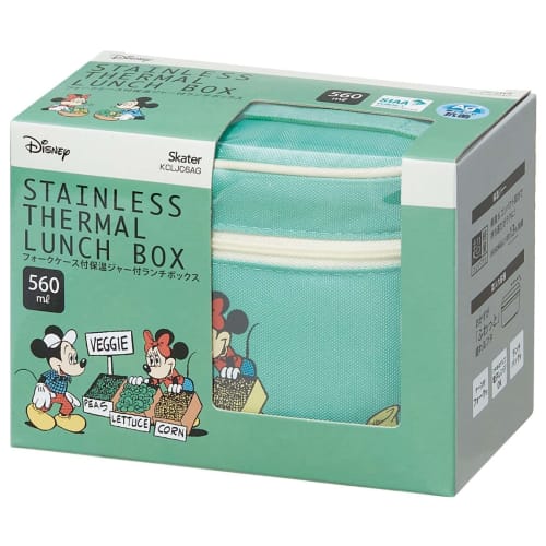 Skater Antibacterial Thermal Lunch Box Lunch Jar Disney Mickey Mouse Green World 560ml KCLJC6AG-A