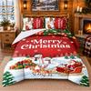 Christmas 3Pcs Bedding Set 1 Bed Sheet 2 Pillowcases Printed Bedroom Bedding Holiday Gift