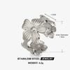 Stainless Steel Flower Open Ring for Women Delicate Sweet Irregular Adjustable Finger Ring Trend Versatile Jewelry Birthday Gift