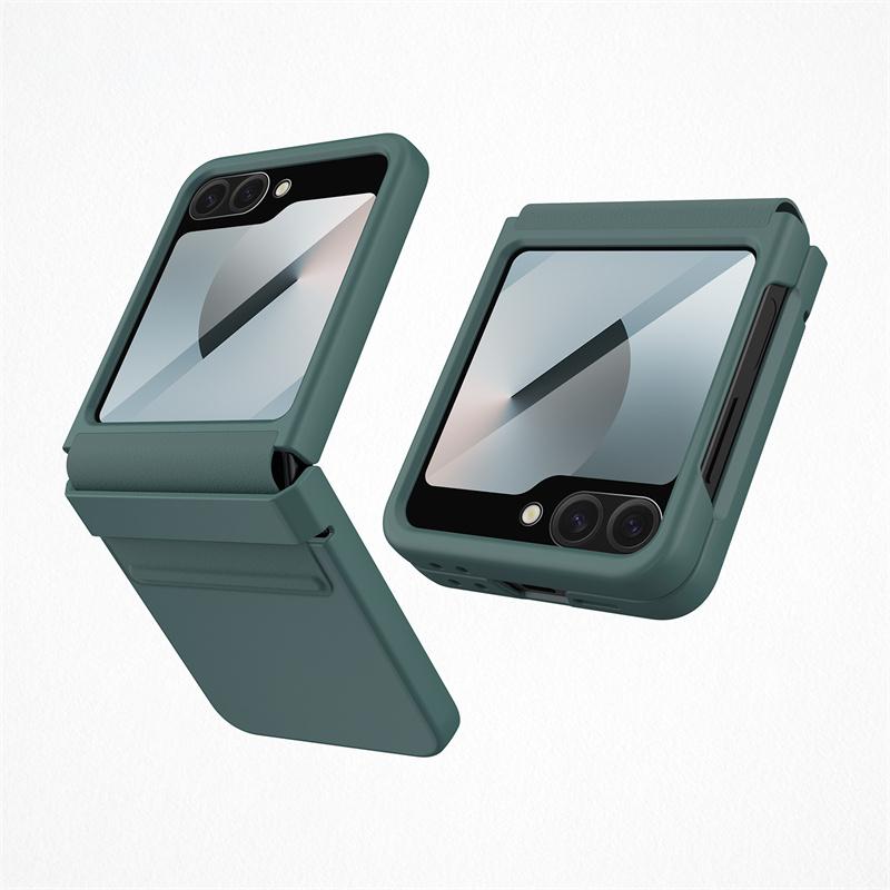 Matte Wrist Strap Hinge Full Protection Hard Case for Samsung Galaxy Z Flip 7 FE / 6 Folding Wristband Cover With Tempered Glass