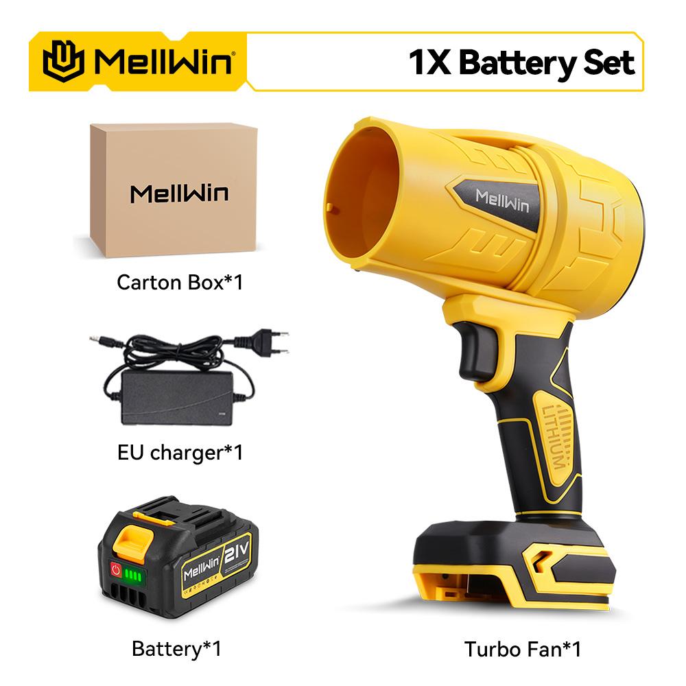 MELLWIN Brushless Electric Turbo Fan Blowers Jet Violent Handheld Leaf Blower Dust Blowing for Makita 18V Battery Pins