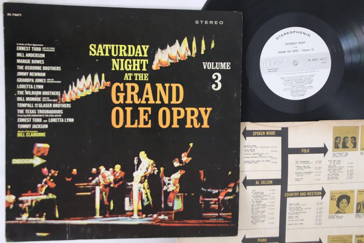 

LP Record VARIOUS - Saturday Night At The Grand Ole Opr DL74671PROMO DECCA 1965 US Country Used