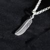 925 Sterling Silver Retro Fine Feather Pendant Thai Silver Creative Personality Men and Women Sweater Chain
