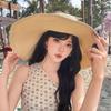 Oversized Brim Straw Hat Summer Seaside Sunscreen Straw Hat Sunshade Breathable Vacation Beach Hat Korean Ins Wind Hat